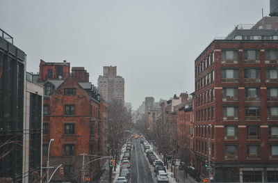 New york city streets from above