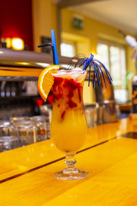 Close-up of drink on table in restaurant