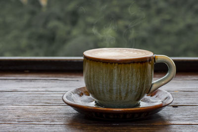 Close-up of coffee on table