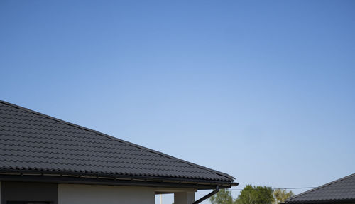 Low angle view of building against clear sky