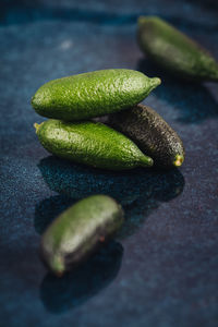 High angle view of bananas on table