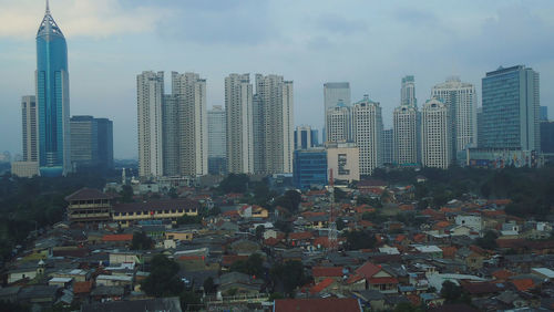 View of skyscrapers in city