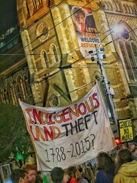 Close-up of text on wall