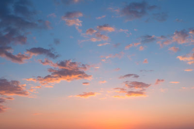 Low angle view of sky during sunset