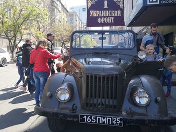 People on street in city