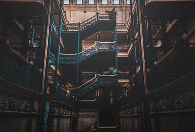 High angle view of spiral staircase