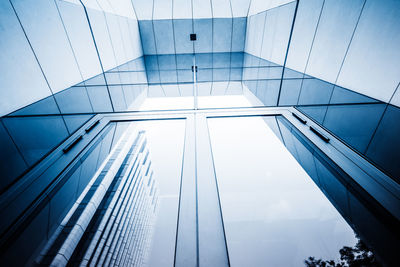 Low angle view of modern building against sky