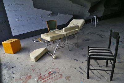 Clinical psycho therapy bed in creepy abandoned place, germany, berlin