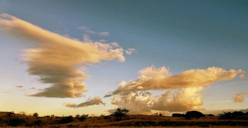 Scenic view of landscape against cloudy sky