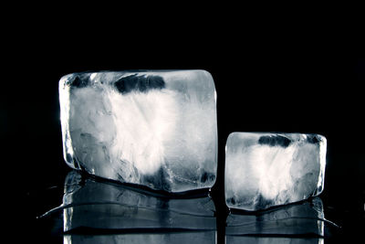 Close-up of ice cream against black background