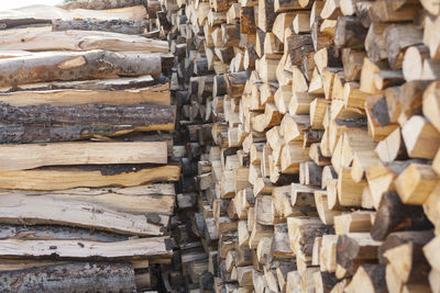 Full frame shot of logs