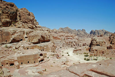 The street of facades in the lost city of petra, jordan