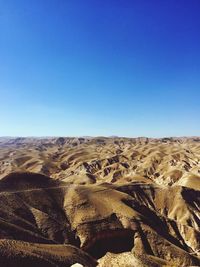 Scenic view of landscape against clear blue sky