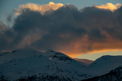 Sunlit mountains in the morning