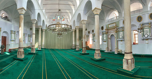 Interior of illuminated building