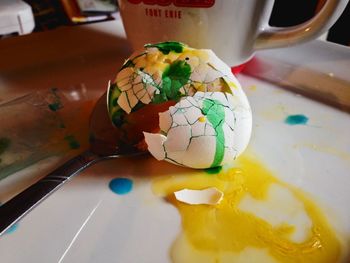 Close-up of food on table