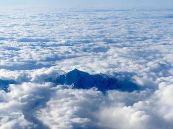 Aerial view of cloudscape against blue sky