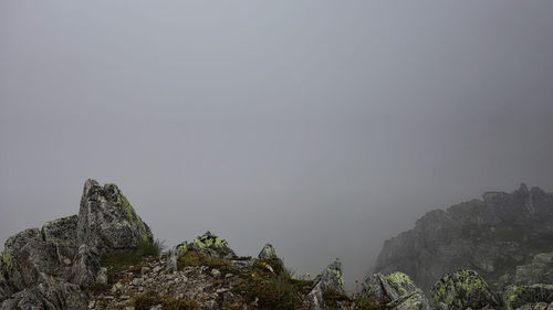 Scenic view of mountains against clear sky