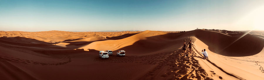 Panoramic shot of desert against sky