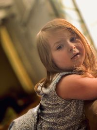 Portrait of a girl looking away