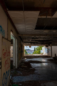 Interior of abandoned building
