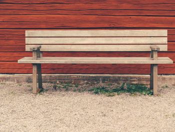 Empty bench in park