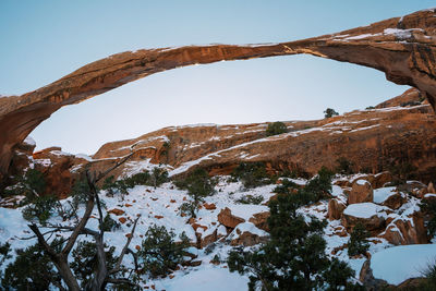 Scenic view of mountains against sky during winter