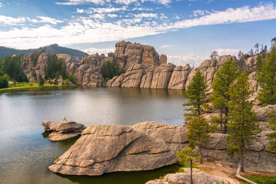 Scenic view of rock formation against sky