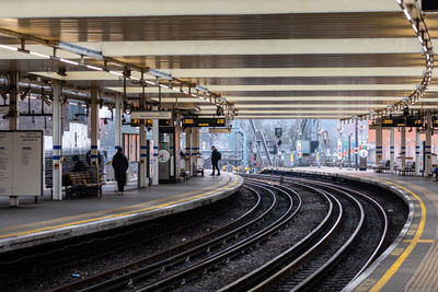 Train on railroad station platform