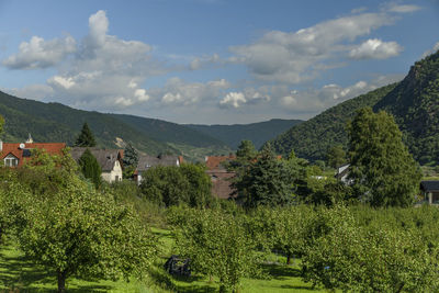 High angle view of townscape against sky