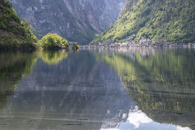 Scenic view of lake and mountains