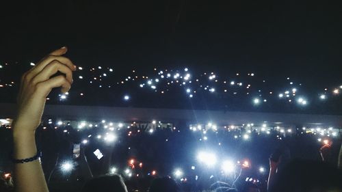 Illuminated city at night