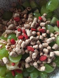 High angle view of dessert