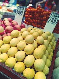 High angle view of fruits for sale in market