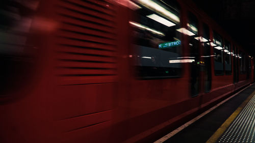 Close-up of train at railroad station