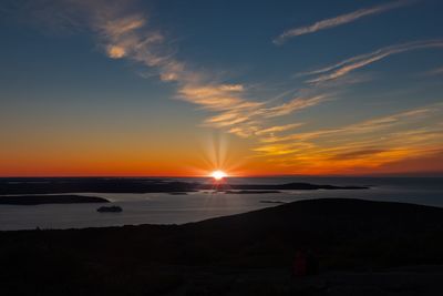 Scenic view of sunset over sea