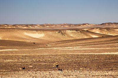 Scenic view of desert against clear sky