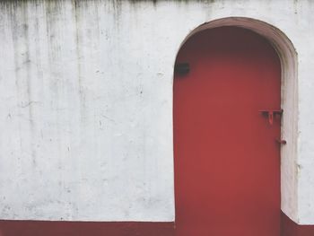 Close-up of red door