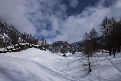 Scenic view of snow covered landscape