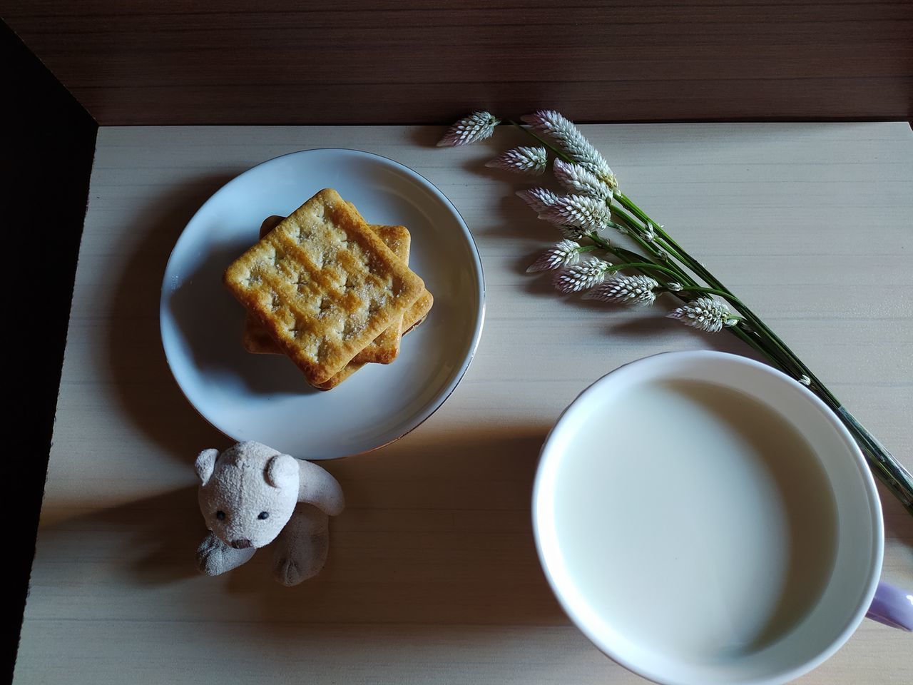 HIGH ANGLE VIEW OF BREAKFAST SERVED IN PLATE