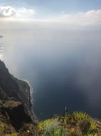 High angle view of sea against sky