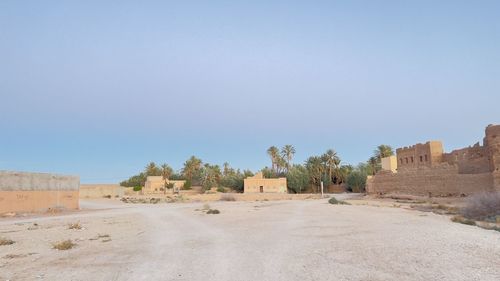 Scenic view of desert against clear sky