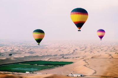 Hot air balloon in sky