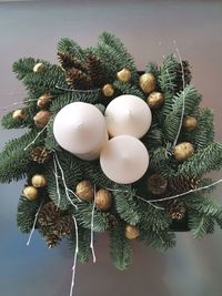 Close-up of eggs on table
