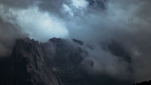 Low angle view of mountain against sky