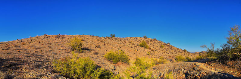 South mountain park preserve views pima canyon hiking trail, phoenix, southern arizona desert. usa