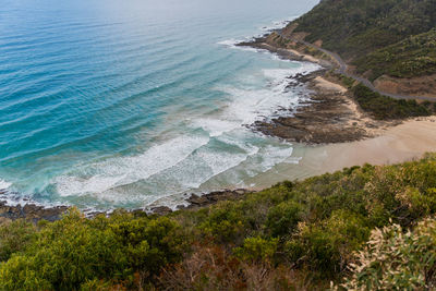 High angle view of beach