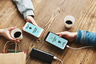 Money transfer. online banking. people transferring money online using applications on mobile phone