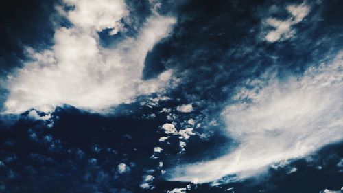 Low angle view of clouds in sky