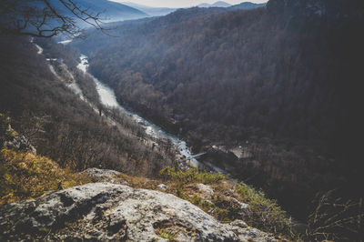 Scenic view of rocky mountains